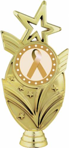 Gold 6 3/4" Gold Ribbon Awareness Trophy Figure