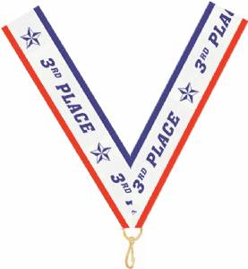 7/8" x 32" 3rd Place Neck Ribbon with Snap Clip