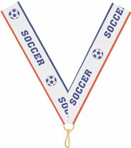 7/8" x 32" Soccer Neck Ribbon with Snap Clip