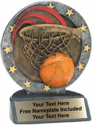 4 1/2" Basketball All Star Trophy Resin