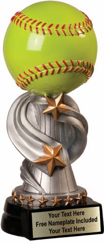 8 1/2" Softball Trophy Encore Series Hand Painted Resin