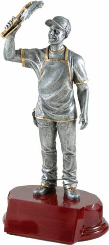 7 1/4" BBQ Chef Resin Figure with Base