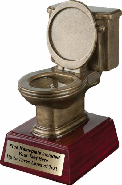 6" Toilet Bowl Resin Trophy Insert Holder