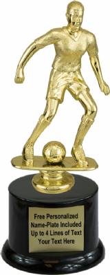 9" Female Soccer Trophy Kit with Pedestal Base