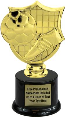 6 1/2" Soccer Shield Trophy Kit with Pedestal Base
