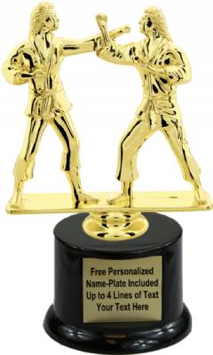 7" Female Double Action Karate Trophy Kit with Pedestal Base