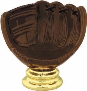3 1/4" Color Baseball Glove - Ball Holder Trophy Figure