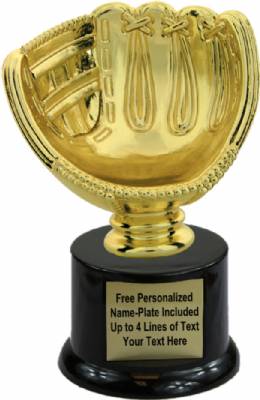 6" Softball Glove - Ball Holder Trophy Kit with Pedestal Base