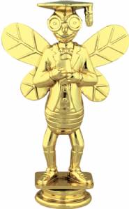 5" Knowledge Bee Gold Trophy Figure