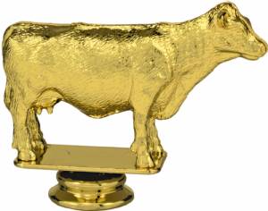 3 1/2" Angus Cow Gold Trophy Figure