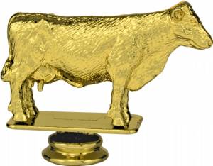 3 1/2" Hereford Cow Gold Trophy Figure
