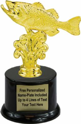 6" Bass Fishing Trophy Kit with Pedestal Base