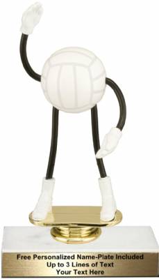 5 3/4" Trophy Dude Bendable Volleyball Trophy Kit