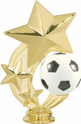 5 1/4" Soccer 3 Star Spinning Gold Trophy Figure