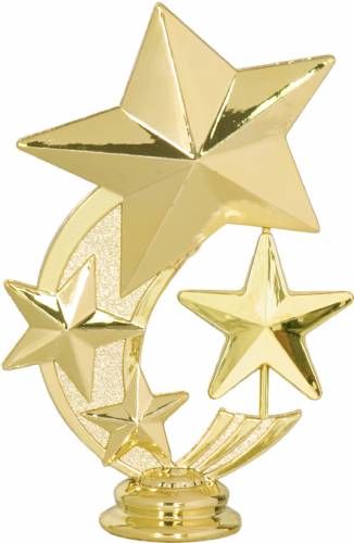 5 1/4" 3 Star Spinning Gold Trophy Figure