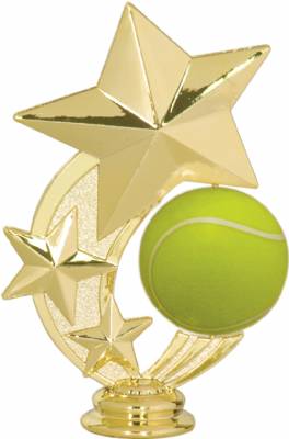 5 1/4" Tennis 3 Star Spinning Gold Trophy Figure