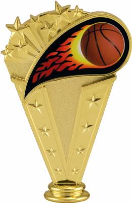 6" Colored Flame Basketball Trophy Figure