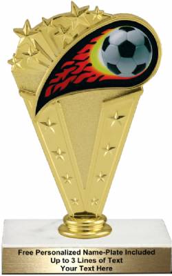 6 3/4" Colored Flame Soccer Trophy Kit
