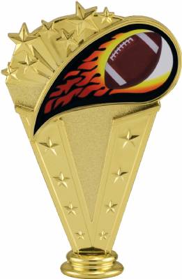 6" Colored Flame Football Trophy Figure