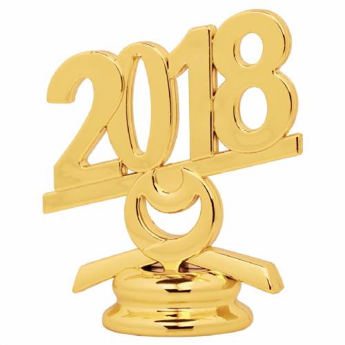 2 1/2" Gold Circle 2018 Year Date Trophy Trim Piece