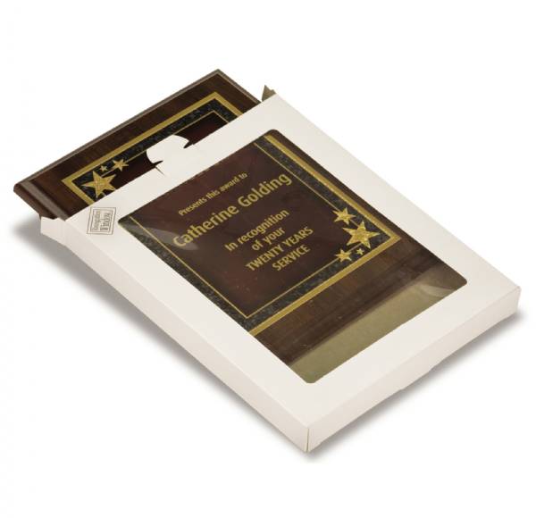 12" x 15" White Plaque Presentation Window Box - Made in USA