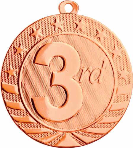 2 3/4" Bronze 3rd Place Starbrite Series Medal