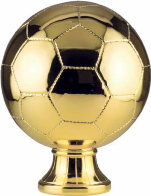 10 1/2" Gold Metallized Soccer Ball Resin