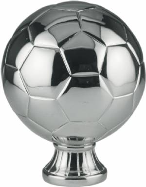 5 1/2" Silver Metallized Soccer Ball Resin