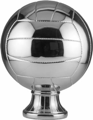 10 1/2" Silver Metallized Volleyball Resin