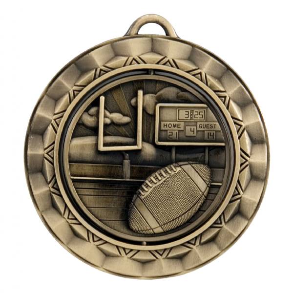 2 5/16" Spinner Series Football Award Medal #2