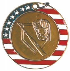 2" Stars & Stripes Medal - Baseball