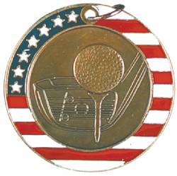 2" Stars & Stripes Medal - Golf