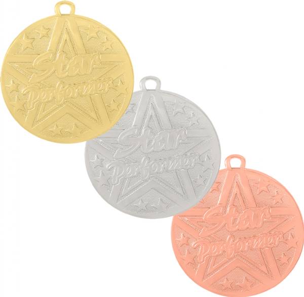 2" Star Performer StarBurst Series Medal