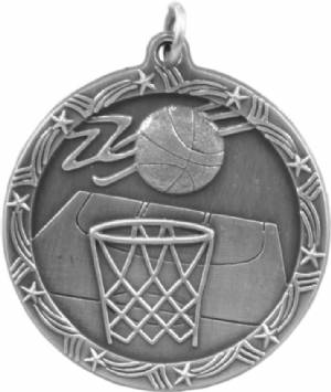 Shooting Star 1 3/4" Basketball Award Medal #3