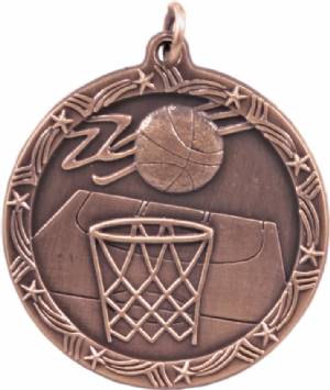 Shooting Star 1 3/4" Basketball Award Medal #4
