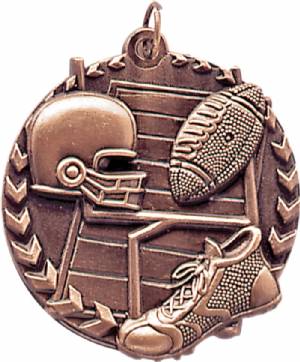 Millennium 1 3/4" Award Football Medal #4