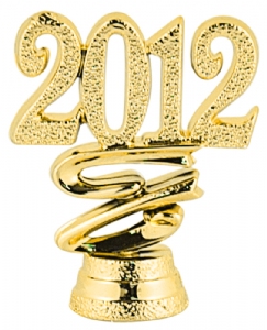 2" "2012" Year Date Gold Trophy Trim Piece