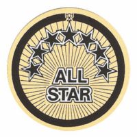 2" All-Star Gold Mylar Trophy Insert