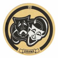 2" Drama Mask Gold Mylar Trophy Insert