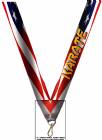 1 1/2" x 32" USA Graphic Karate Wide Neck Ribbon w/ Snap Clip