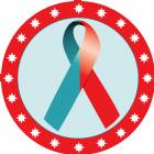 2" Red Teal Awareness Ribbon Trophy Insert