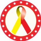 2" Red Yellow Awareness Ribbon Trophy Insert