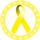 2" Yellow Awareness Ribbon Trophy Insert
