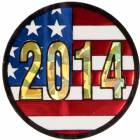 2" US Flag 2014 Holographic Mylar Trophy Insert