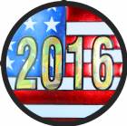 2" US Flag 2016 Holographic Mylar Trophy Insert