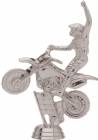 5" Off Road Motorcycle Silver Trophy Figure