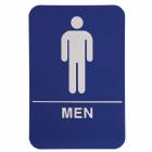 ADA 6" x 9" Men Restroom Sign Blue / White