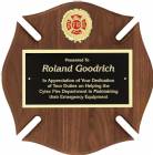 12" x 12" Walnut Maltese Cross Plaque with Engraving
