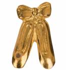 Gold Ballet Shoes Lapel Chenille Insignia Pin - Metal