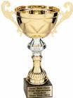 10 3/4" Gold Metal Cup w/ Marble Base